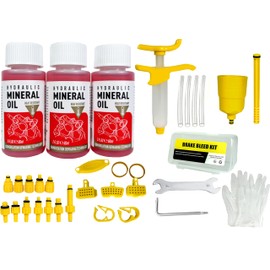 Brake Bleed Kit for Shimano,TEKTRO Hydraulic Disc Brakes,with 180ml Mineral Oil Fluid & Reusable 20ml Syringe,Bike Bleeder Tool for MTB/Road/E-Bikes with Various Adapters for Self Repair &Maintenance