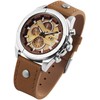 Raptor Men's Chrono-Look Watch with Riveted Bracelet Brown Analogue Date