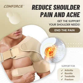 COMFORCE Adjustable Shoulder Compression Sleeve Shoulder Support for shouler Recovery Nude Color - L