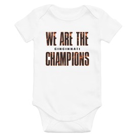 King Mouse We Are The Champions Cincinnati Football Baby Onesie | Ohio Hometown Pride Infant Bodysuit (6-12 Months US, Pink)