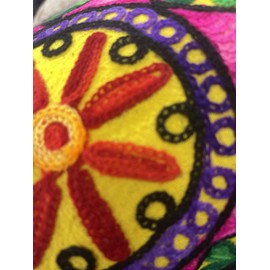 Bolster Cotton Boho Cushion Cover 18 x 7 inch (46 x 18 cms) Round Cylinder Takiya For Yoga, Meditation, Travel, Floor Cushion Embroidered, Back Neck Maternity Support Pillowcase Vegan (covers only)