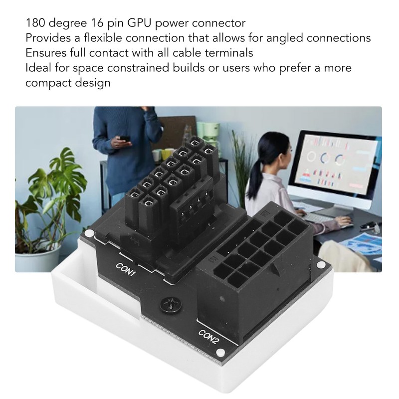 12VHPWR 180 Degree Angled Adapter 450W RVS Type Reverse 12