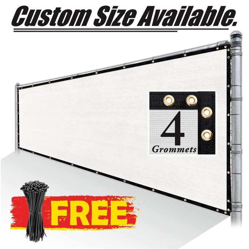 Royal Shade 5' x 10' White Fence Privacy Screen Windscreen