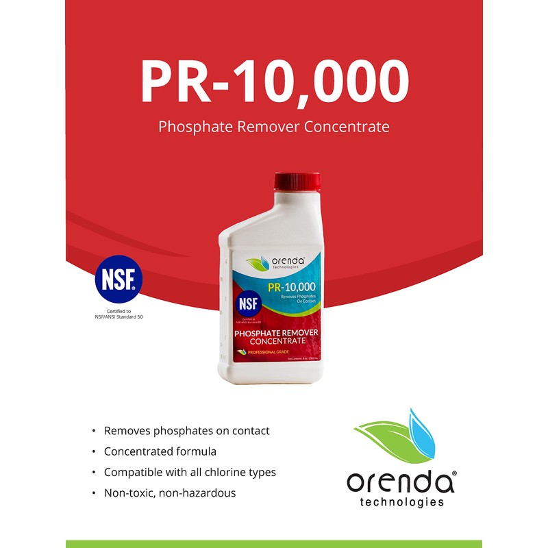 Orenda Technologies PR-10000, Phosphate Remover Concentrate, for Pools, 1 Quart