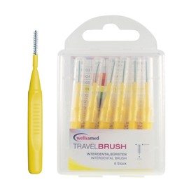wellsamed Travelbrush Pack of 6 Interdental Brushes, ISO 4: 0.7 mm, Brush Size: 3.3 mm/X-Fine for Effective Cleaning of Interdental Spaces
