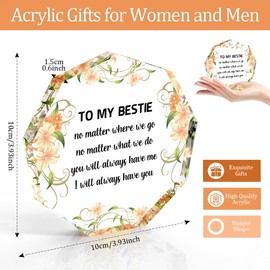 Christmas Gifts Bestie Gifts Stocking Fillers Acrylic Thank You Gifts for Bestie Birthday Gifts Friendship Gifts for Women Friend Gifts Thinking of You Gifts for Her Work Bestie Gifts Leaving Gifts