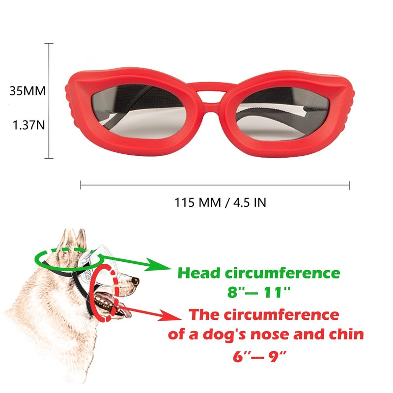 Dog Goggles Small Breed, UV/Wind/Dust/Fog Protection Pet Sunglasses with Adjustable
