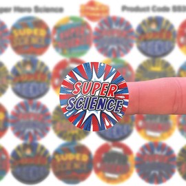 144 Superhero Science - 30mm - Glossy Reward Stickers for Teachers & Parents