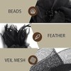 VNIDJGB Black Fascinator for Women,Flower Mesh Feathers Fascinator Clip,Elegant Ladies