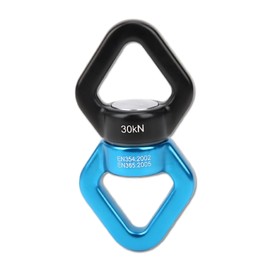 Dispositivo de Escalada, Rueda Universal de Escalada en Roca Al Aire Libre, Accesorio para Colgar Rotador de de 360 ​​°, Fuerza del Triángulo Es Más Uniforme (Negro y azul)