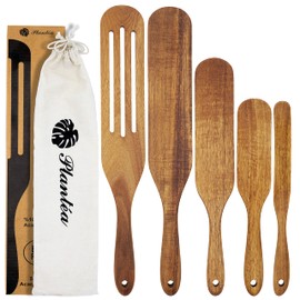 As Seen On TV, Spurtles Kitchen Tools Wooden, Plantéa Handmade Wooden Spoons for Cooking, Heat Resistant Spurtle Set Cooking Utensil For Non-Stick Cookware, Stirring, Mixing, Whisking, Serving