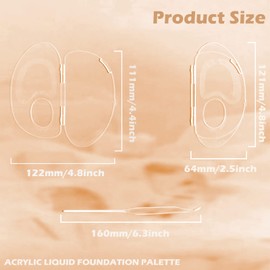 Penugo Paleta de mezcla de maquillaje acrílico plegable de 180 grados, base de plástico, paleta facial de maquillaje con bolsa de fieltro, herramienta de espátula transparente para sombra de ojos, base líquida, mezcla de pigmentos cosméticos