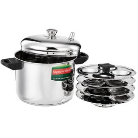 Stainless Steel Idli Maker, 4 Plate 24 Idlis, Dhokla, Momos, Khakhra, Sandwich Bottom, Gas and Induction Compatible