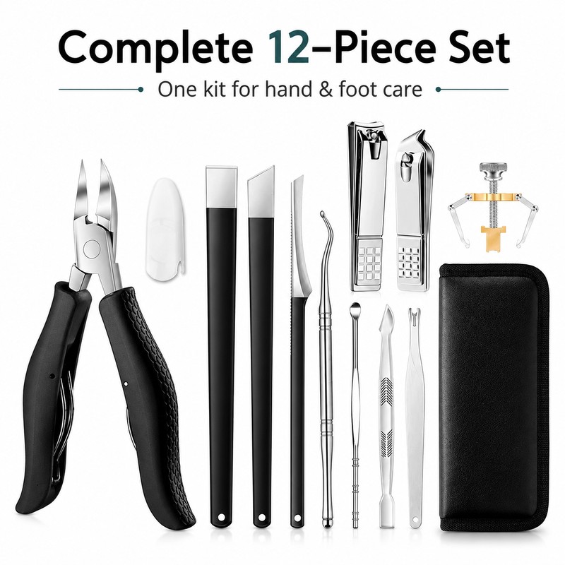 12-Piece Ingrown Nail Care Kit for Home Grooming – Precision