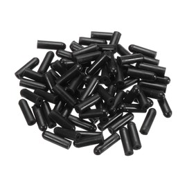 uxcell 100Pcs Silicone End Caps, 2mm(1/16") ID 14.5mm(9/16") Height Round Rubber Elastic Screw Thread Protectors Soft Flexible Screw Bolt Covers Caps for Metal Tube Rod Bolt, Black