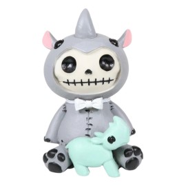 Ebros Larger Furrybones Pachy Buster The Rhino Collector Skeleton Figurine