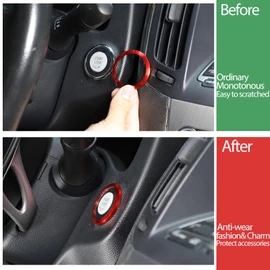 Moittellc Car Engine Start Stop Button Cover Compatible with Infiniti G37 2008-2013 G35 2007-08 G25 2011 2012 Q60 2014 2015, Push Start Button Cover Trim Protection Ring Accessories(red)