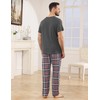 TeJoyce Mens Pyjamas Set Cotton Short Sleeve and Plaid Long