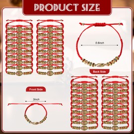 Equsion 36 Pcs Saint Benedict Bracelets Virgin Mary Saint Jude Bracelet Evil Eye Bracelets Adjustable Rosary Bracelet Catholic String Bracelets for Women Men Gifts Prayer (Red Rope)