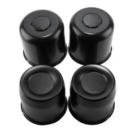 Rheedal 4Pcs 5.15inch Stainless Trailer Wheel Center Caps Push Through Center Hub Cap for Truck SUV RV Wheel Rim, Combination of Removable and Concave Matt Black Wheel Hub Covers
