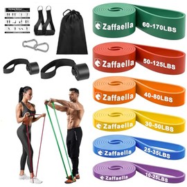 Bandas de Resistencia 13 PCS,Ligas de Resistencia para Ejercicio, Fuerte Bandas Elásticas para Pull Up & Crossfit - con 2 Ancla de Puerta, 2 Manijas, 2 Ganchos y Bolsa, Gimnasio