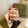 AnBlack Mini Court Backpack With Cherry Print,Stylish Daypack Purse Handbag
