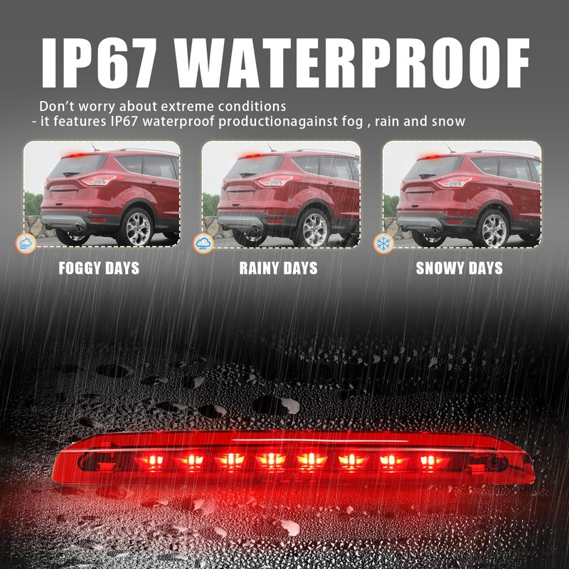 ZDEERAOTO Full LED 3rd Third Brake Light Replacement for Ford
