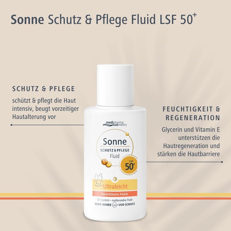 Sonne Schutz&Pflege Fluid mit LSF 50+ von medipharma cosmetics, mattierend