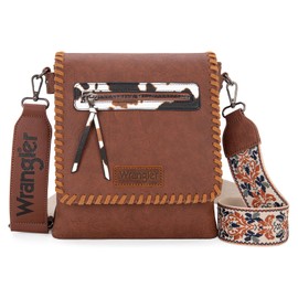 Wrangler Crossbody Bags for Women Satchel Purse Medium Shoulder Handbags with Detachable Guitar Straps WG72-93601BR