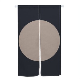 Leowefowa Noren Japanese Style Doorway Curtain White Round Pattern Printed Door Curtain Window Treatment Hanging Door Tapestry Panel Polyester for Kitchen Home Decoration 33.5" Width x 59" Long