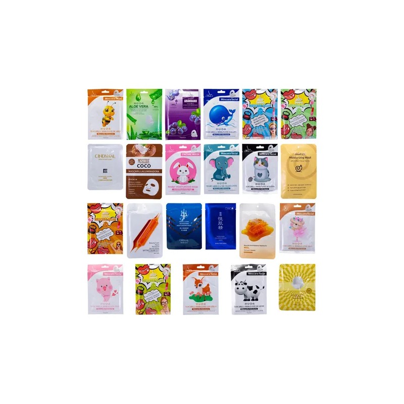 100 Mascarillas Coreanas Faciales Mayoreo Surtidas Huda Axiu Mixta