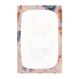 WELLDAY Cute Chickens and Flowers Crib Sheets for Boys and Girls, Fitted Baby Crib Sheets Soft and Breathable Mini Crib Sheets 52 X 28 X 9 Inches