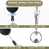 10 Pieces Retractable Badge Holder, with Carabiner Stainless Steel Reel