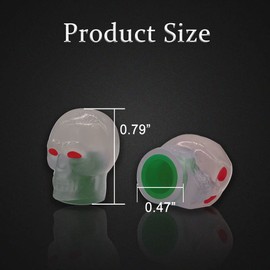 4 Pcs Car Tire Valve Stem Caps, Noctilucent Skull Automobile Tire Valve Stem Caps, Fluorescent Skull Tire Valve Stem Caps, Glow in The Dark Tire Valve Caps for Most Cars, Motorcycles, Trucks (Green)