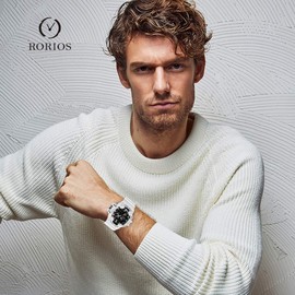 rorios Men's Watch Military Watches LED Sports Watch Men's Watches Digital Watches for Men, White (white A), Sporty and fashionable