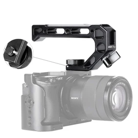 UURig R008 Camera DSLR Handle with ARRI Hole for Sony A6400 6300 Low Angle Camera Cage 4 Cold Shoe Mounts Microphone 15mm NATO Rail Rod Clamp Tube Hole Video Film Accessories