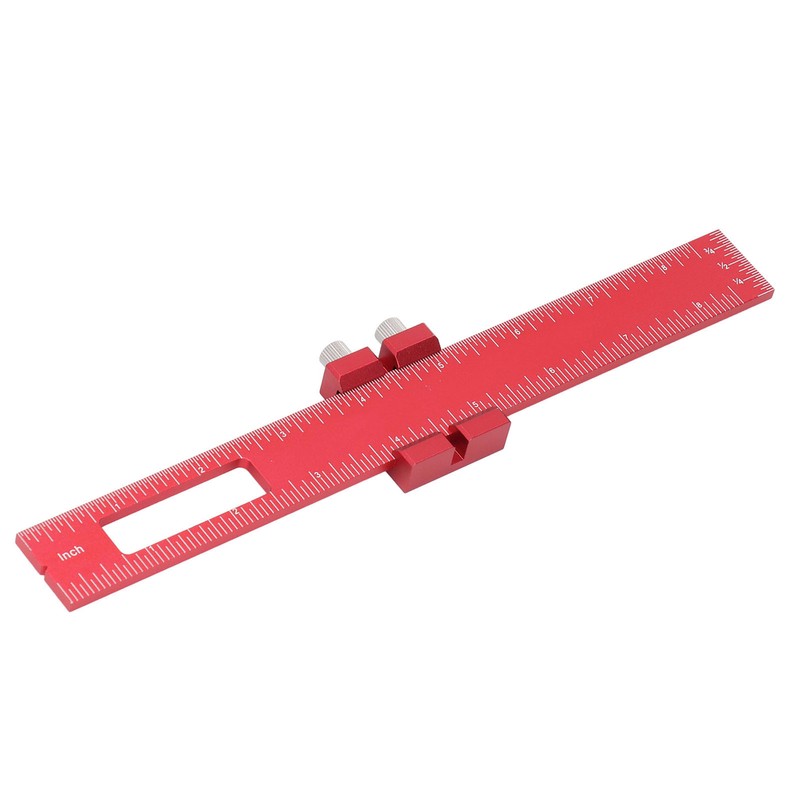 8in Woodworking Marking Ruler Multifunctional Aluminum Alloy Portable Woodworking Scribing