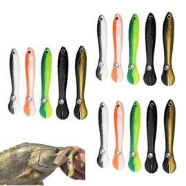 Zhouocea 15 PCS Soft Bionic Fishing Lures Reliable Bionic Bait Soft Bionic Lures Fishing Stuff Loach Bass Lures Simulation for Saltwater Freshwater Fishing Lures