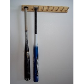 Natural Wood Baseball Softball Bat Rack 5-9 Full Size Bats
