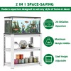 Aquarium Stand 3 Tier Metal Rectangular 20-30 Gallon Adjustable Fish