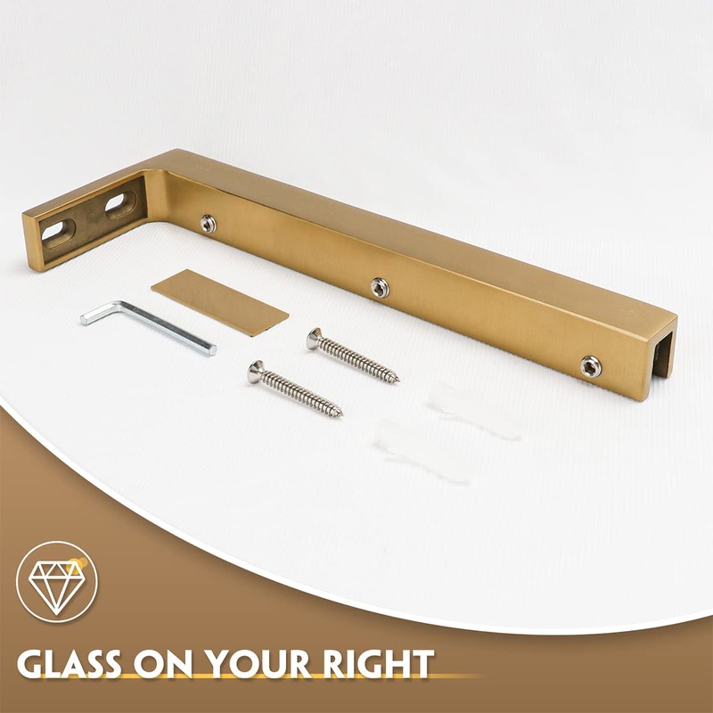 LukLoy Fixed Glass Shower Panel Wall to Glass Support Bar,