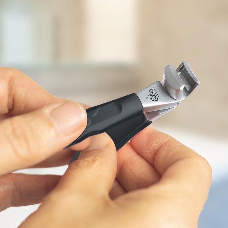 ERBE Nail clippers with soft grip, 8.5 cm, black, stainless