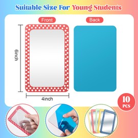 Dandat 10 Pcs Small Mirrors for Kids 4 x 6 Inch Unbreakable Shatterproof Mirror Round Corners for DIY Crafts and Preschool Facial Expression Classroom Educational Resources (Fresh Colors)
