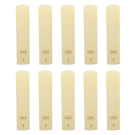 10Pcs Tenor Saxophone Reeds Set Bb Key Sax Replacement Parts Accessories Non Deform with Plastic Box 3.0 Hardness