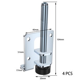 DDHOMIN 4 PCS Heavy Duty Adjustable Leveling Feet Furniture Legs (104mm)