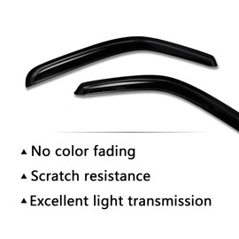 BJSIA Tape-On Rain Guards Window Deflectors Side Window Visor Deflector Rain Guard Compatible with 2010-2022 Toyota 4Runner, Dark Smoke, 4pc, Car Accessories (Outside Mount)