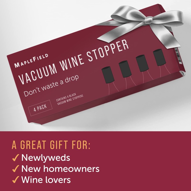 Maplefield Vacuum Wine Stopper - Leak-Proof Bottle Stopper & Preserver