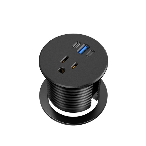Desk Grommet Power Outlet, 2.5 inch Desktop Recessed Outlet with