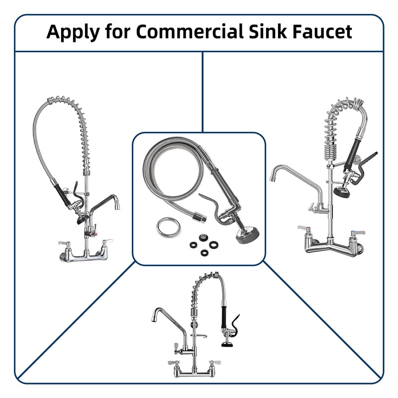 Commercial Sink Sprayer Valve with 45" Pre Rinse Hose, Pre