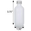 JUVITUS 2 oz Frosted Clear Glass Boston Round Bottle with